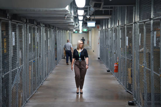 Person walking through